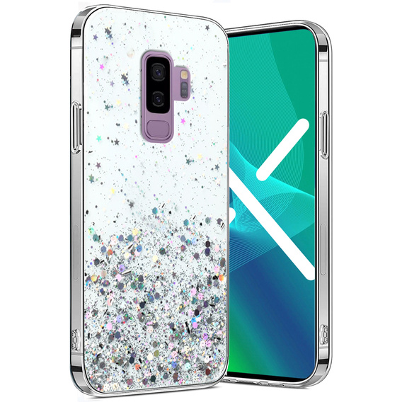 Telefontok a Samsung Galaxy S9+ Plus, Glittery, átlátszó