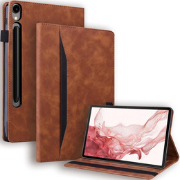 Tok Samsung Galaxy Tab S10 FE+ Plus, Classic, tolltartóval, barna