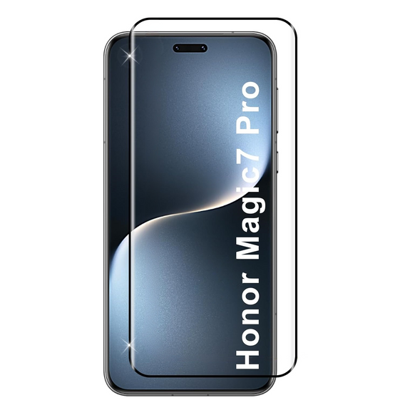 3D edzett üveg Honor Magic 7 Pro készülékhez, fekete keretben
