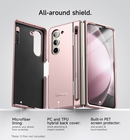 Suritch teljes testű tok állvánnyal és tolltartóval Samsung Galaxy Z Fold5 készülékhez