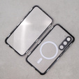 Magnetic Dual Glass MagSafe tok Samsung Galaxy S23, fekete