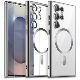 Tok Samsung Galaxy S25 Ultra-hoz, Electro MagSafe, ezüst + üveg a képernyőhöz