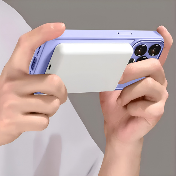 Tok iPhone 16 Pro-hoz, MagSafe, ERBORD Matt Case, lila + képernyőüveg