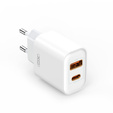 XO CE12 hálózati töltő, USB-C, 20W + USB-C - Lightning kábel, Fehér