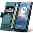 Tok Motorola Moto G24 Power, ERBORD Glossy Litchi, pénztárca patenttal, zöld