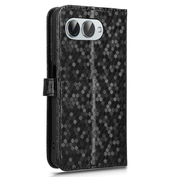 Flap tok T Phone 3 5G, Wallet Rhombus, fekete