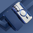 Pattintható tok a Samsung Galaxy S23, Wallet, MagSafe, sötétkék