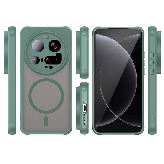 Tok Xiaomi 15 Ultra-hoz, MagSafe, ERBORD Matt Case, zöld