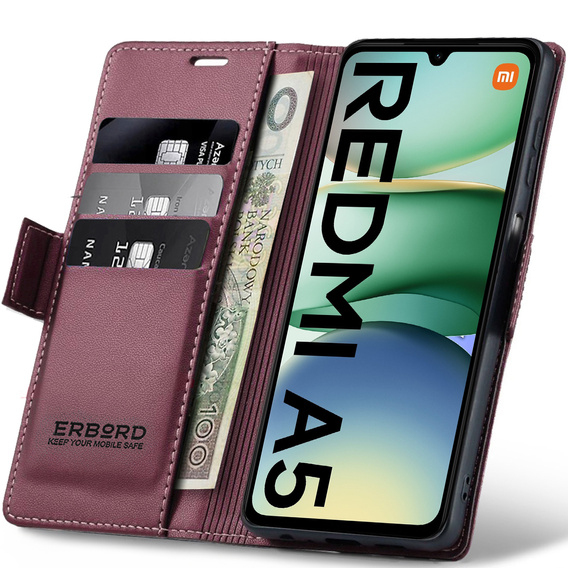 ERBORD Fényes Litchi pénztárca Xiaomi Redmi A5 számára Xiaomi Redmi A5