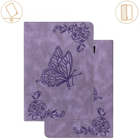 Tok Lenovo Tab M9, Butterfly, lila