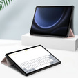 Tok Samsung Galaxy Tab S9 FE+ Plus, Smartcase tolltartóval, rózsaszín rose gold