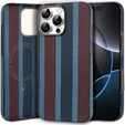 Tok IPhone 16 Pro, Aramid Fiber Slim Case, MagSafe, kék / piros