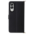 Tok patenttal a Samsung Galaxy S25 Edge-hez, Crossbody Leather Wallet, fekete