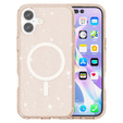 Tok iPhone 17 készülékhez, MagSafe, csillogó, áttetsző arany színű