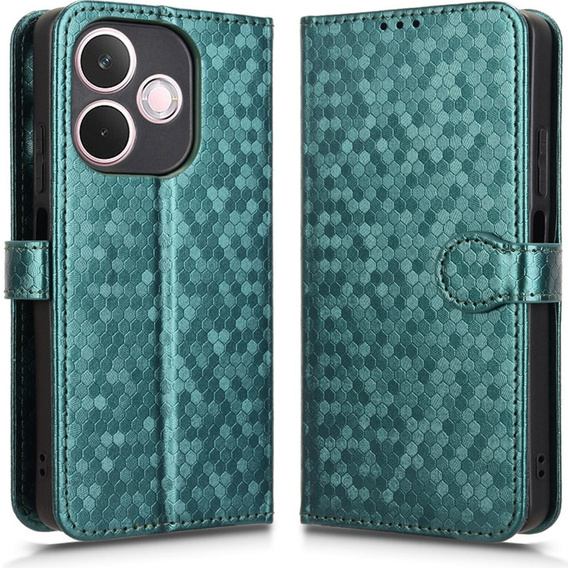 Flap tok Oppo A5 Pro 5G, Wallet Rhombus, zöld