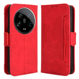 Pattintható tok a Xiaomi 14 Ultra, Card Slot, piros