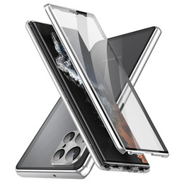 Tok Samsung Galaxy S21 Ultra, Magnetic Dual Glass, ezüst
