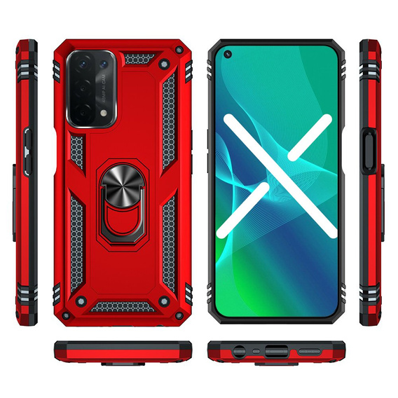 Páncélozott telefontok a OPPO A54 5G/A74 5G/A93 5G, Nox Case Ring, piros