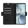 Tok Realme 14 Pro+ 5G, ERBORD Glossy Litchi, pénztárca patenttal, fekete