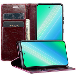 Pattintható tok a Samsung Galaxy S23, ERBORD Waxy Wallet, piros