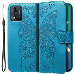 Pattintható tok a Motorola Moto E13, Butterfly, kék