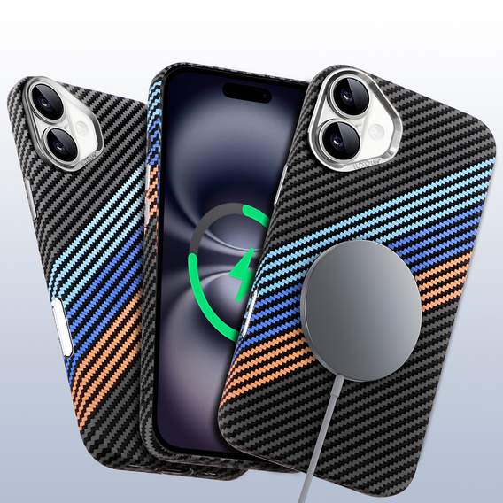 Tok iPhone 16 Plus, Carbon Fiber MagSafe, sötétkék