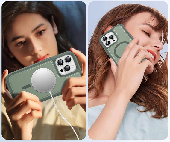 Tok kerettel iPhone 15 Pro készülékhez, MagSafe-hoz, zöld