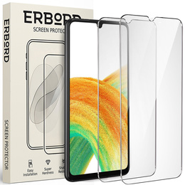 2x edzett üveg a Samsung Galaxy A33 5G, ERBORD 9H Hard Glass a képernyőn