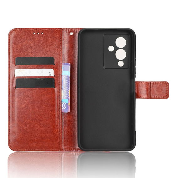 Pattintható tok a Infinix Note 12 5G, Crazy Horse Wallet, barna