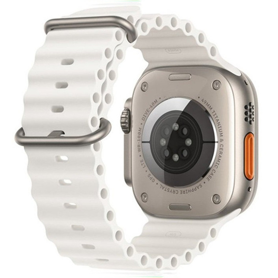 Pasek Silikonowy Waves do Apple Watch 1/2/3/4/5/6/7/8/SE/ 38/40/41/MM, Beżowy