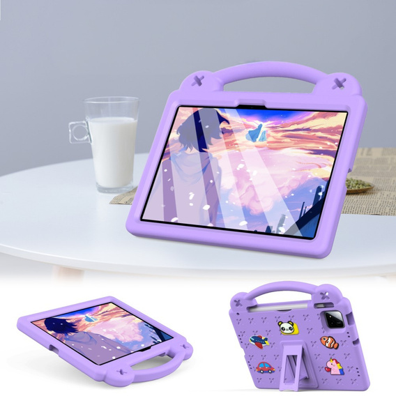 Gyermek tok Xiaomi Pad 7 / 7 Pro, Cute Patterns, állvánnyal, lila