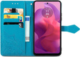 Pattintható tok a Motorola Moto E14, Butterfly, kék