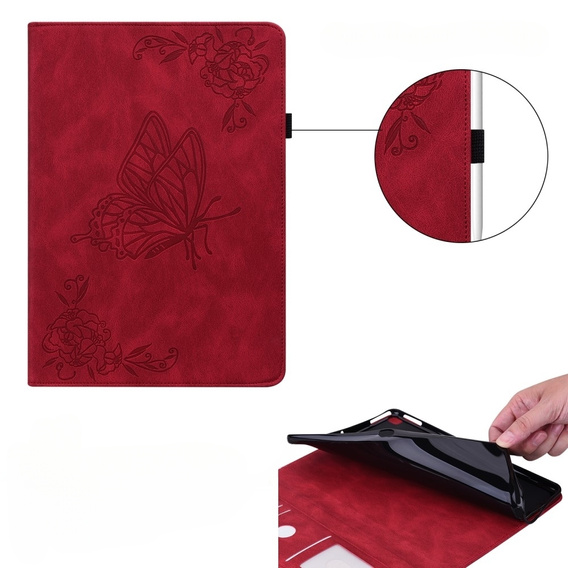 Tok Lenovo Tab M9, Butterfly, piros