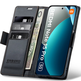 ERBORD Fényes Litchi flip tok Xiaomi Redmi Note 15 Pro 5G készülékhez