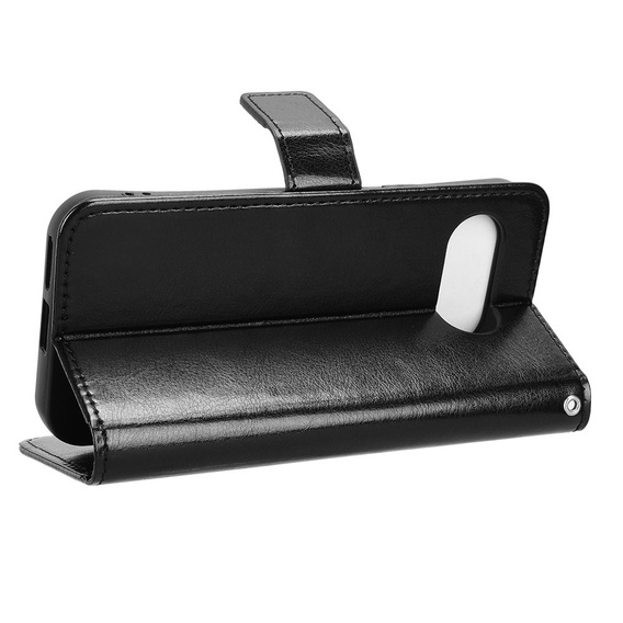 Pattintható tok a Google Pixel 9A, Crazy Horse Wallet, fekete