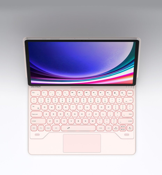 Billentyűzet tok Samsung Galaxy Tab S7+ / S7 FE / S9+ / S8+ / S9 FE+ / S10+, Dexnor Magnetic Keyboard Touchpad, rózsaszín