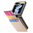 Tok Samsung Galaxy Z Flip7 FE / Z Flip6, Card Slot Ring Case, bézs színű