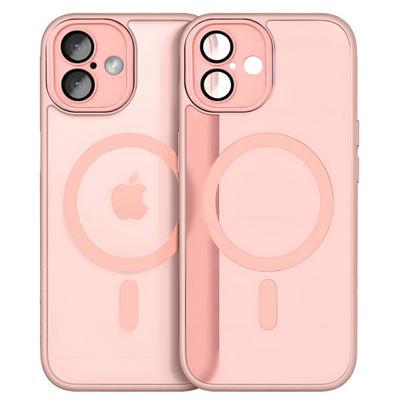 Tok iPhone 16-hoz, MagSafe, ERBORD Matt Case, rózsaszín + képernyőüveg