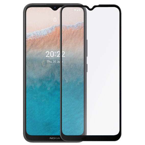 3D edzett üveg Nokia C21 Plus készülékhez, fekete