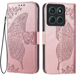Pattintható tok a Motorola Moto G86 5G, Butterfly, rózsaszín rose gold