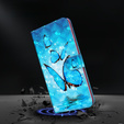 Pattintható tok a Samsung Galaxy A14 4G/5G, Wallet Butterfly, kék