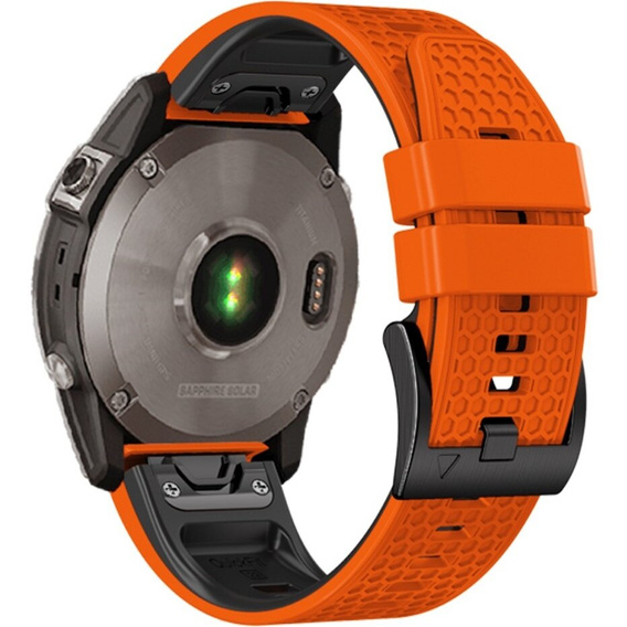 Szilikon pánt Garmin Fenix 7 / Forerunner 965 / 955 / 945 / 935, narancssárga / fekete