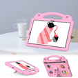 Gyermek tok Samsung Galaxy Tab S7/S8/S9, Cute Patterns, állvánnyal, rózsaszín