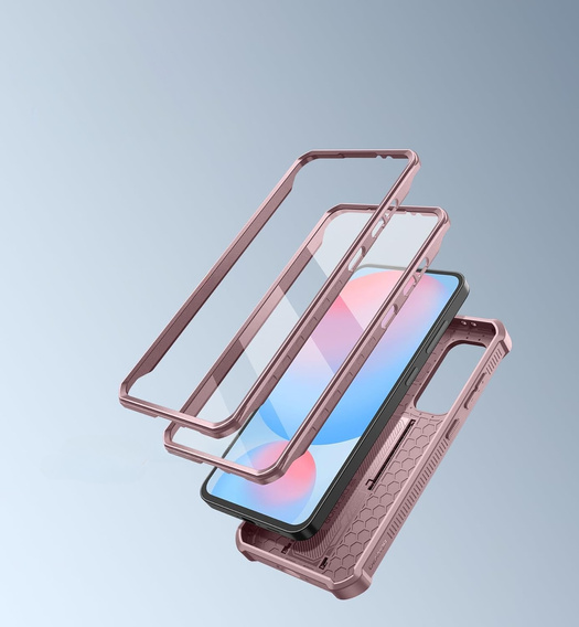 Páncélozott tok a Samsung Galaxy S24 FE, Dexnor Full Body (Two Frames), rózsaszín rose gold