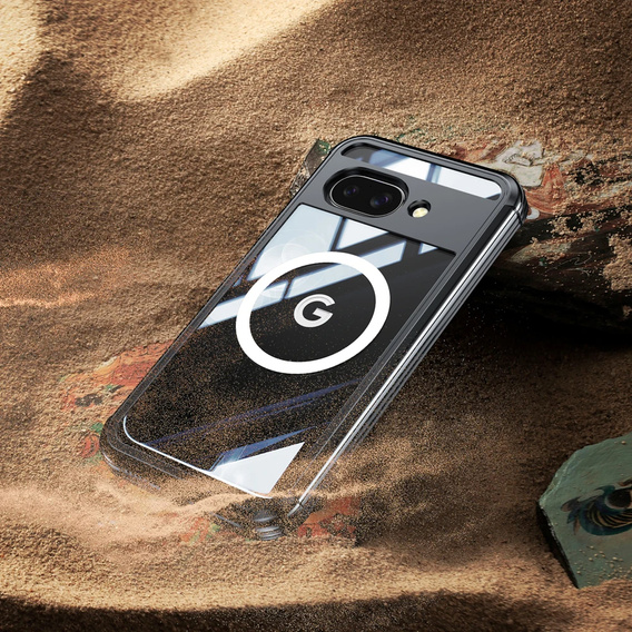 Tok Google Pixel 9A-hoz, Shockproof, üveggel, MagSafe-hoz, fekete