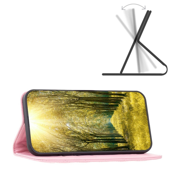 Pattintható tok a Samsung Galaxy A54 5G, Wallet, BINFEN COLOR, rózsaszín