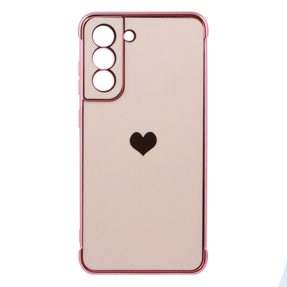 Telefontok a Samsung Galaxy S21 FE, Electro heart, rózsaszín rose gold