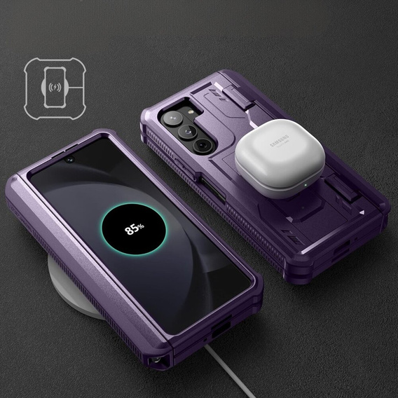 Páncélozott tok a Samsung Galaxy Z Fold 5 5G, Dexnor Full Body S-Pen Slot, lila