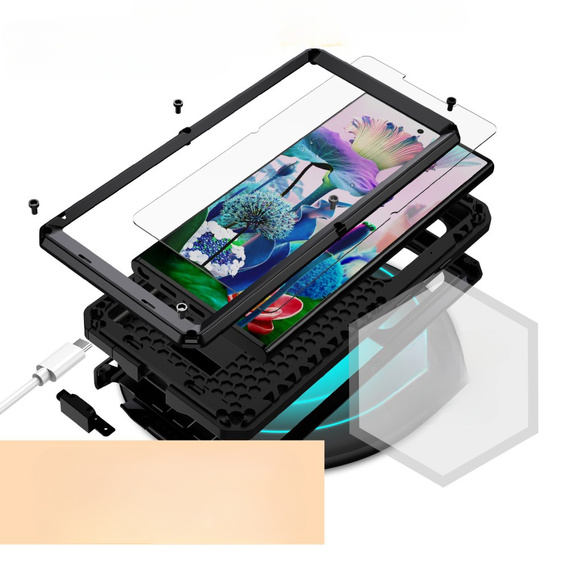 Páncélozott tok a Samsung Galaxy S23 Ultra, R-JUST CamShield Slide, fekete