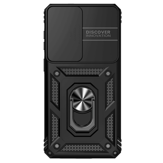 Páncélozott tok állvánnyal és objektívvédővel Samsung Galaxy S26 Plus készülékhez, fekete